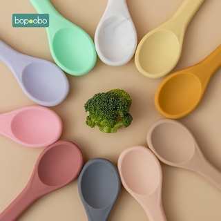 1 Pc Baby Silicone Spoon 100% Food Grade Material Baby Feeding Equipment Learning #1