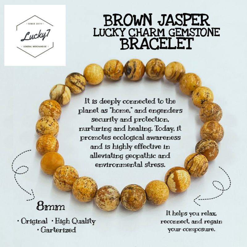 COD Brown Jasper Lucky Charm Gemstone Bracelet