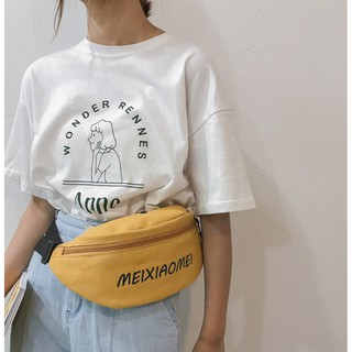 YZ Korean Cute Korean Canvas Belt Waist Bag Meixiaomei Chest yazi Bags ...