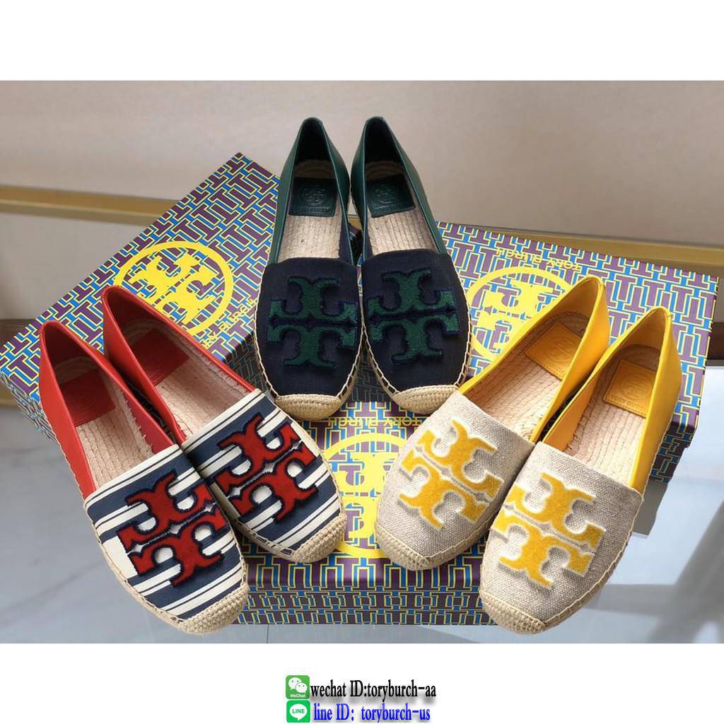 Tory burch breathable Canvas espadrilles flat lightweight slip-on casual  flat shoe | Shopee Philippines