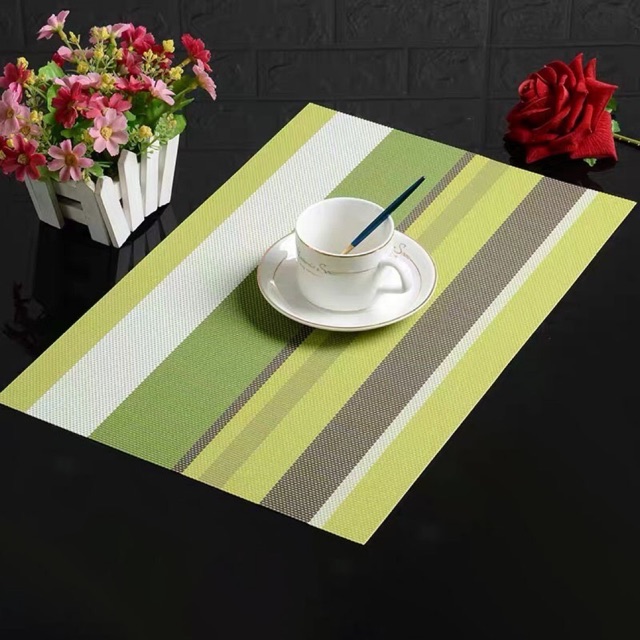 H SHOP Modern Style HeatResistant Woven Vinyl Placemat Shopee Philippines