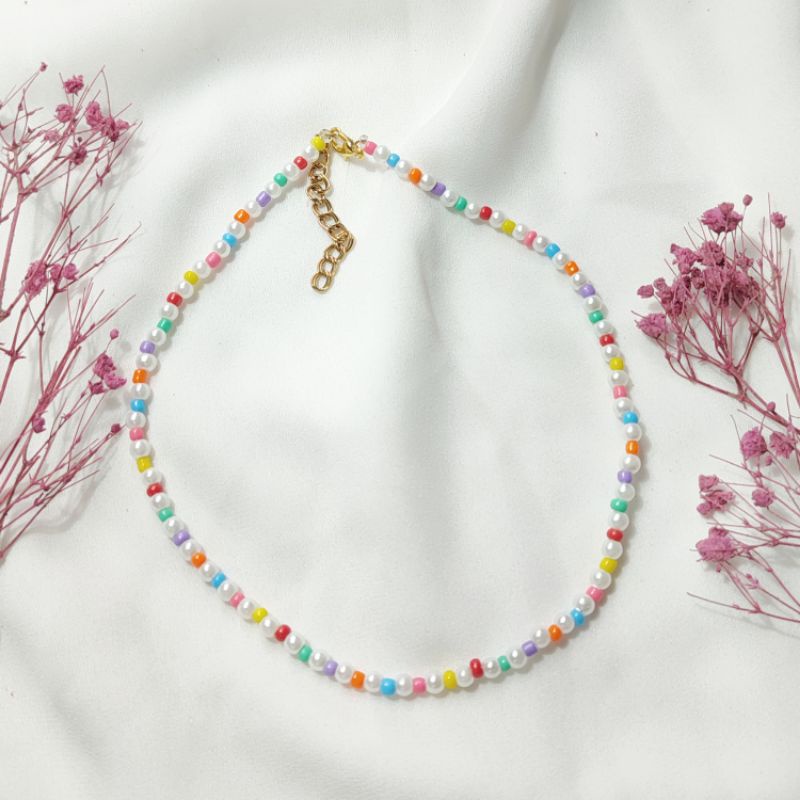 Summer Beach Bohemian Colorful Bead Choker Necklace Handmade | Shopee ...