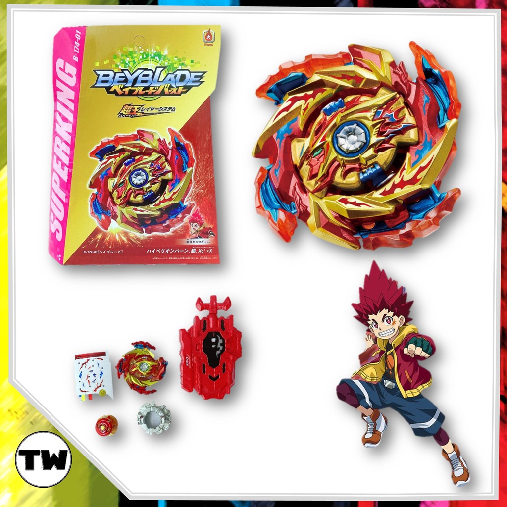 Ready Stock Beyblade Burst Flame Super King Sparking B174