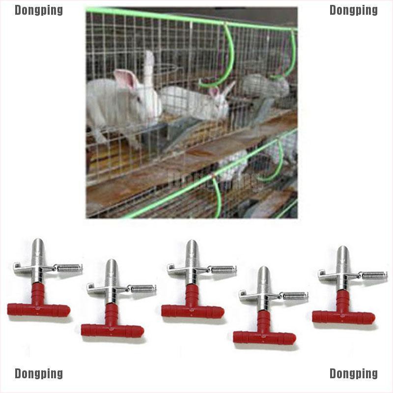 10pcs/ Set Stainless Steel Automatic Nipple Waterer Feeding for Rabbit Ferrets 
