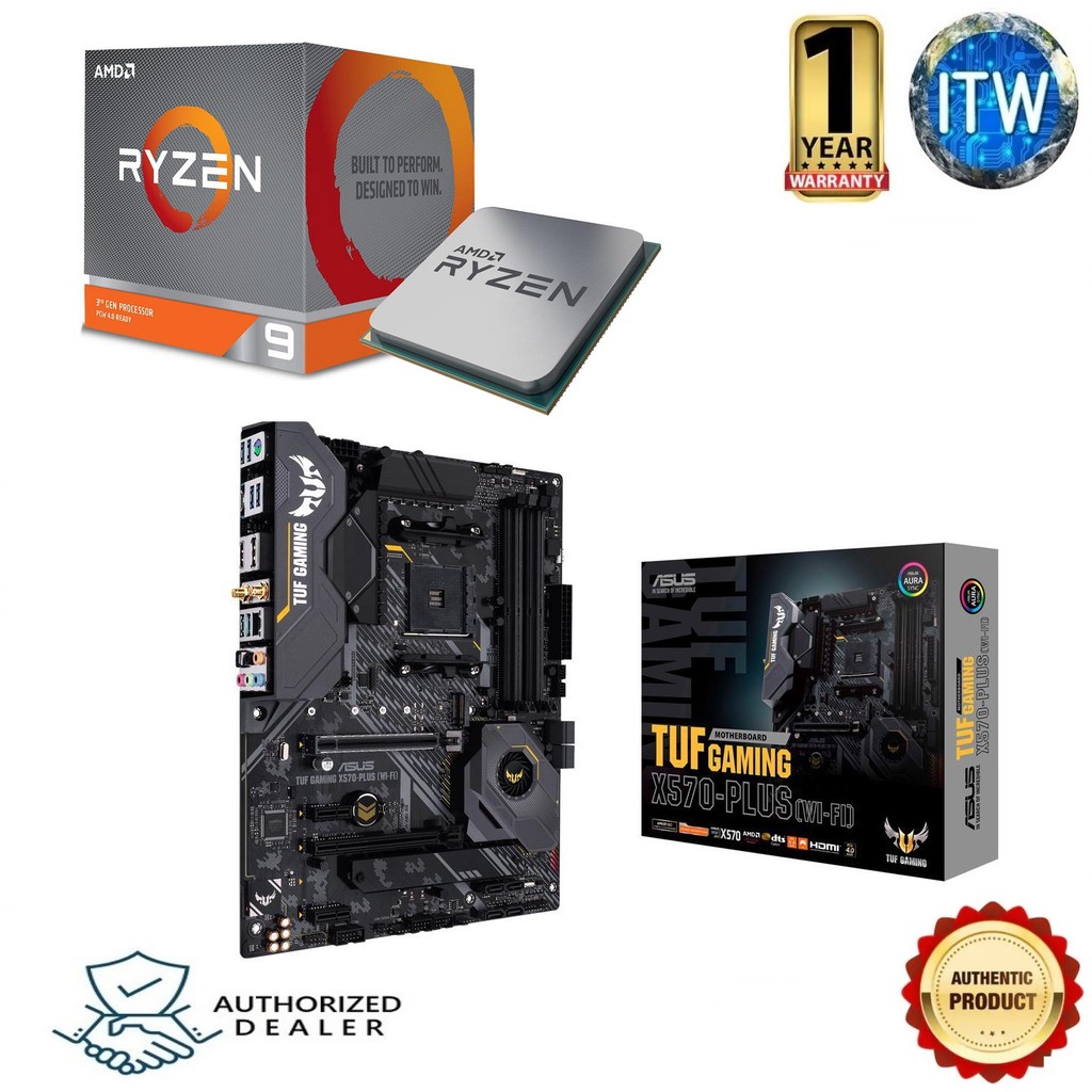 AMD RYZEN 9 3900X Processor with ASUS TUF Gaming X570 Plus 