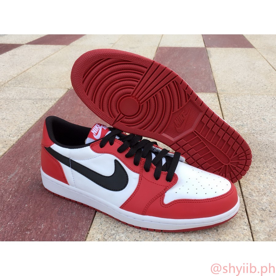 jordan 1 low black white red
