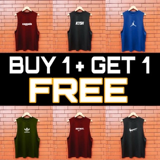 【BUY 1 + GET 1 FREE】Muscle Tee Sando For Men Tank Gym Top Tshirt Men Shirt Sleeveless Oversized Cut #1