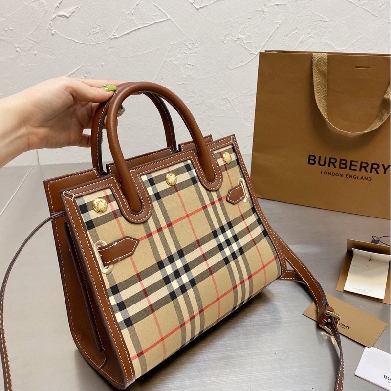 Topgrade quality | BB Vintage Check Two-handle Title Bag | Shopee  Philippines