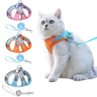 Cat Harness  Vest With Leash Reflective Nylon Dog Pet Harness Collars Breathable Adjustable Chest Strap For Small Dogs Chihuahua