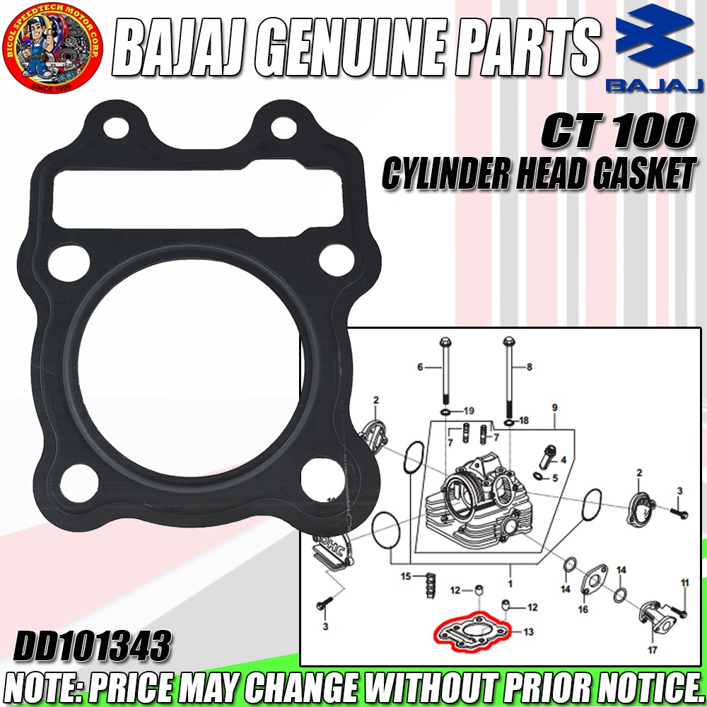 CT 100 CYLINDER HEAD GASKET (Genuine DD101343) Shopee Philippines