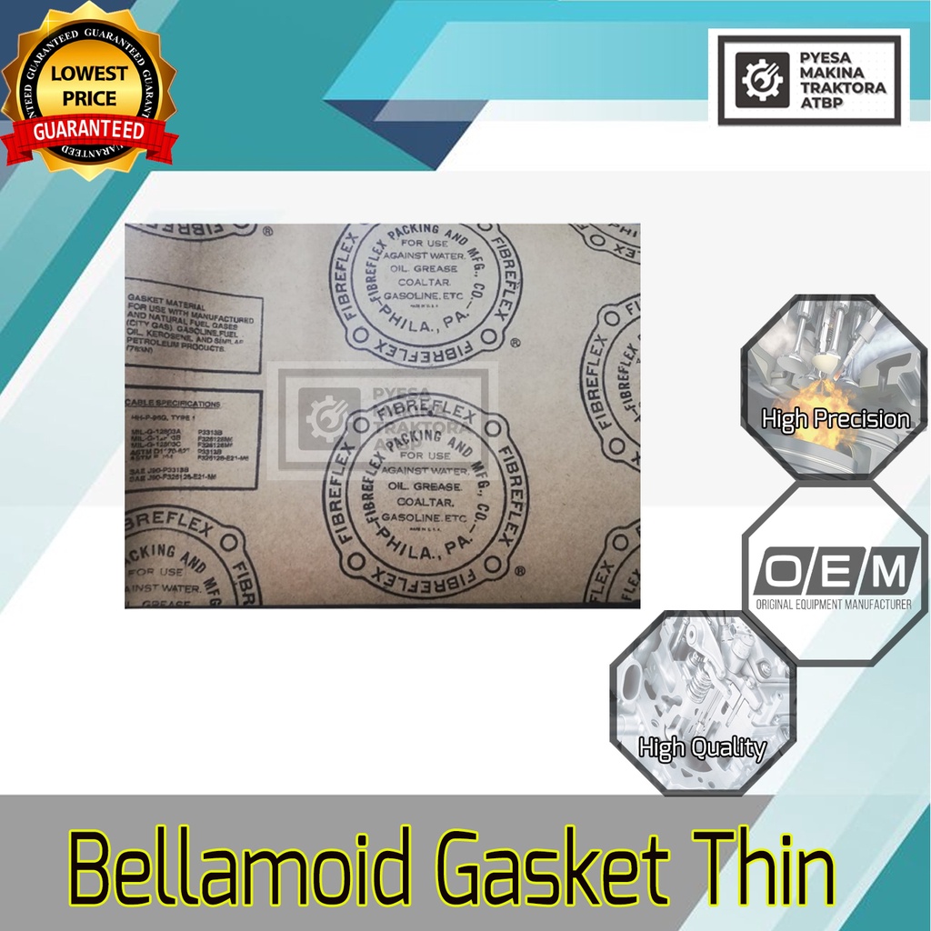 Bellamoid / Villamoid / Vellumoid Gasket Thin 1 foot x 1 foot per roll ...