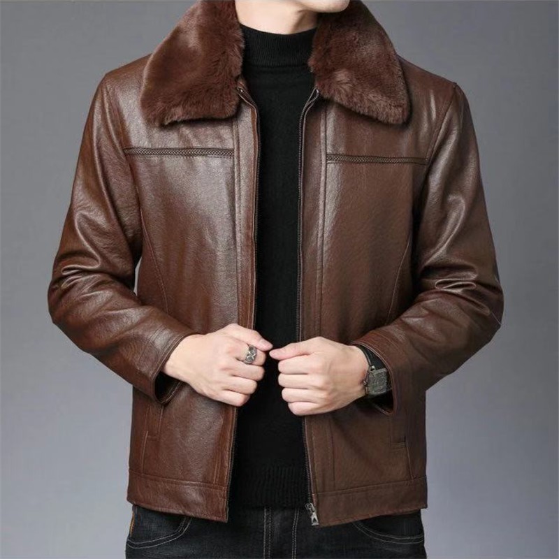 aged leather jacket