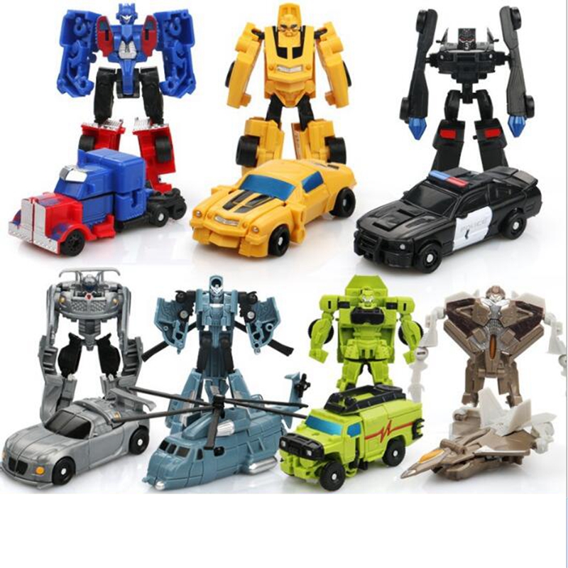 Mini Transformer Toy Optimus Prime Megatron Robots Cars Kids Action Figures 