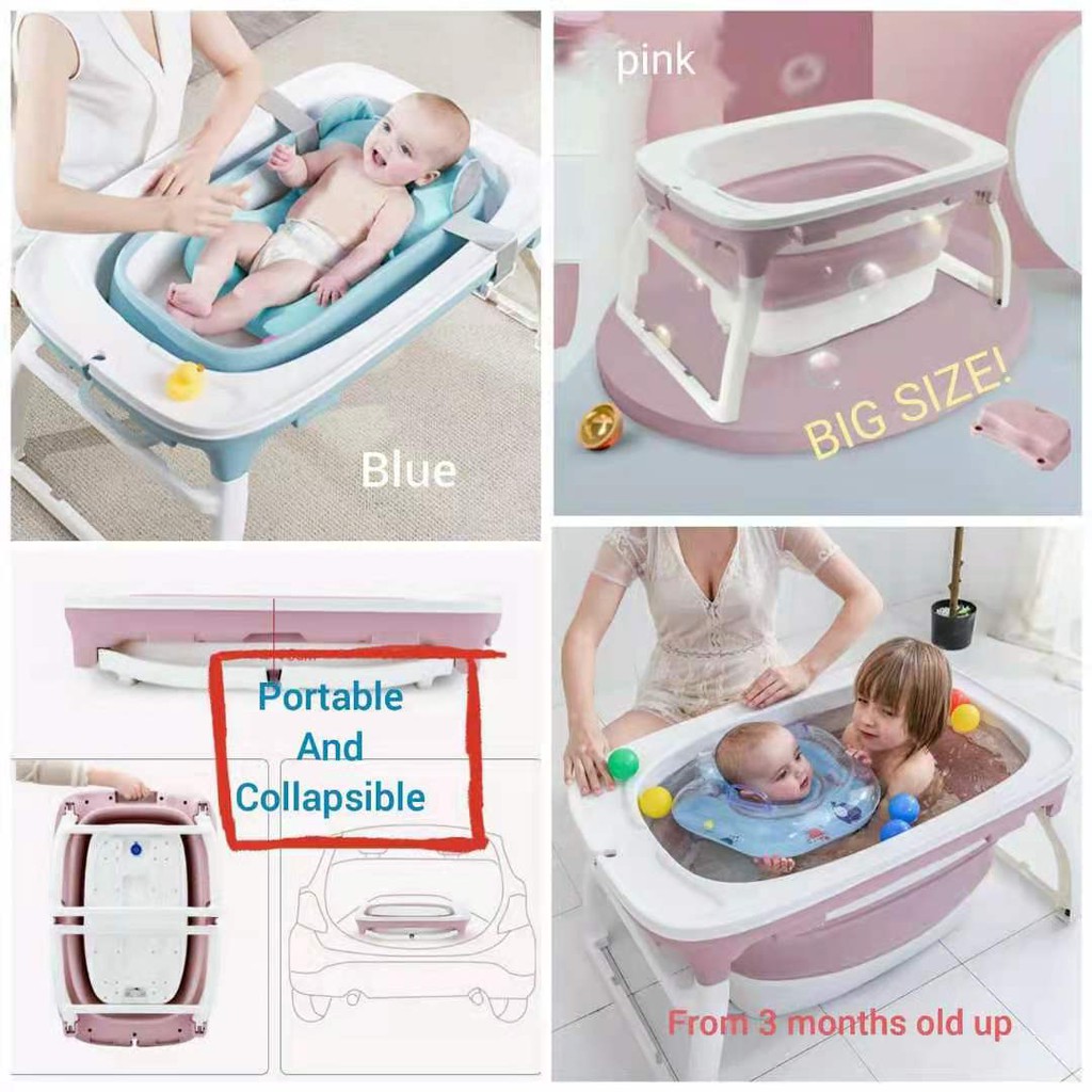 BS8856B Extra Large Collapsible and foldable Bath Tub for babies and Kids Shopee Philippines