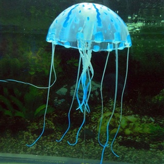 Aquarium Glowing Artificial Jellyfish Silicone Fish Tank Submarines Ornament #8