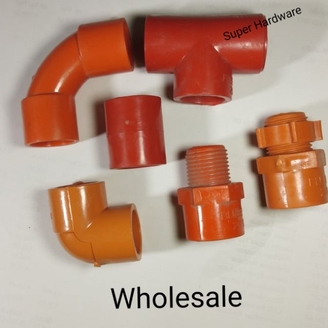 PVC Fittings Orange Wholesale elbow tee Coupling male adaptor lock nut