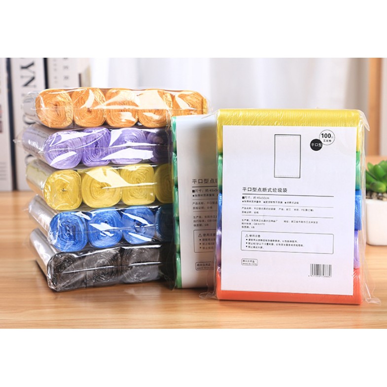 75Pcs/Pack 5In1 Roll Disposable Colorful Garbage Bag MultiPurpose