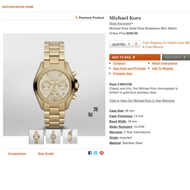 michael kors chronograph watch instructions