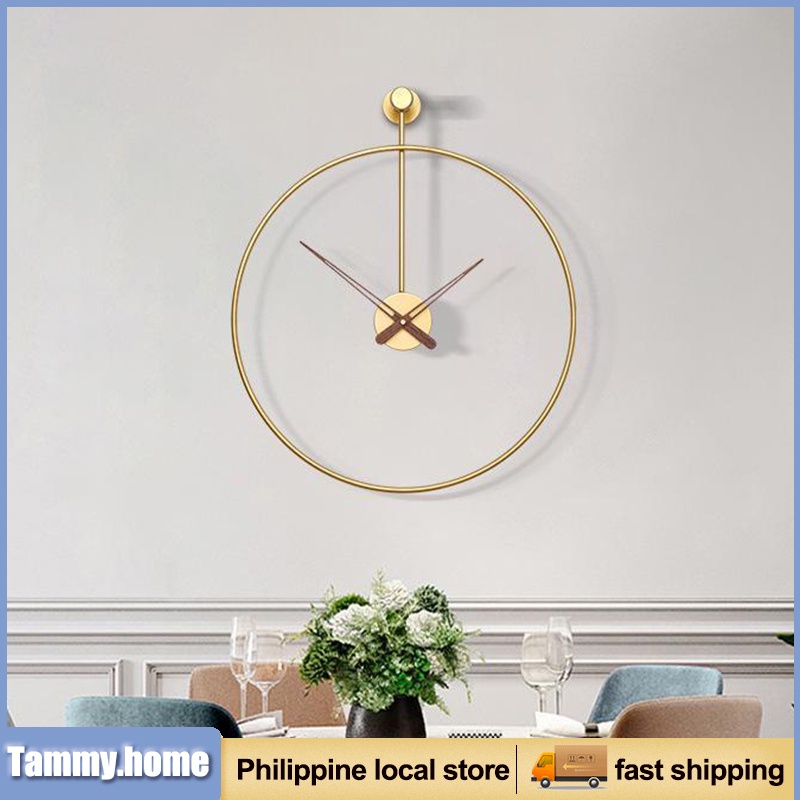 Clock Wall Simple Modern Nordic Style Wrought Iron Wall Clock Bedroom