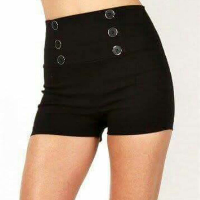 basic black high waisted shorts