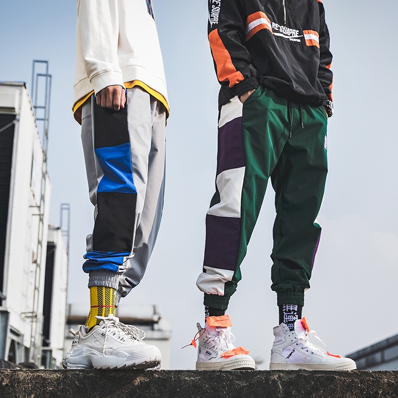 track pants color block