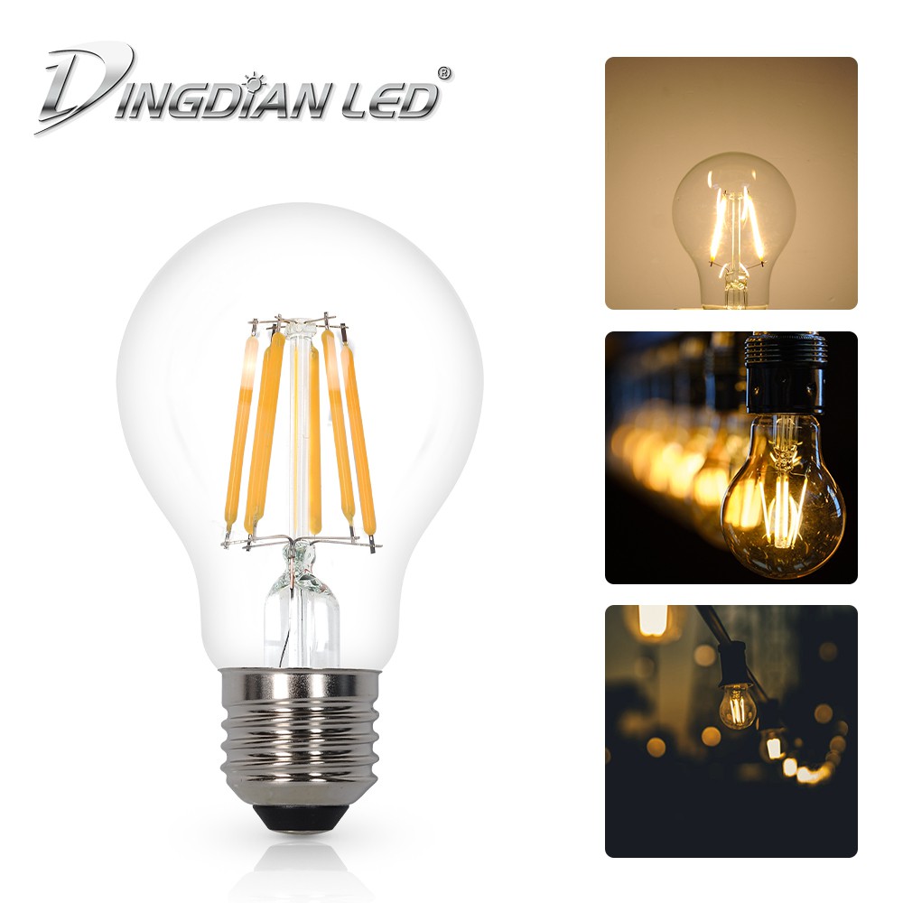 DingDian LED A60 220V Edison Bulb E27 E14 Vintage Cold White LED ...