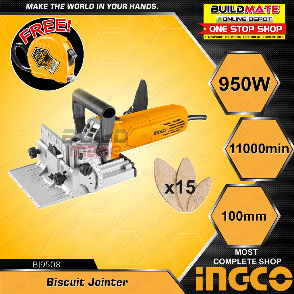 Ingco Biscuit Jointer 950w Bj9508 Free Tapemeasure Buildmate Ipt Shopee Philippines