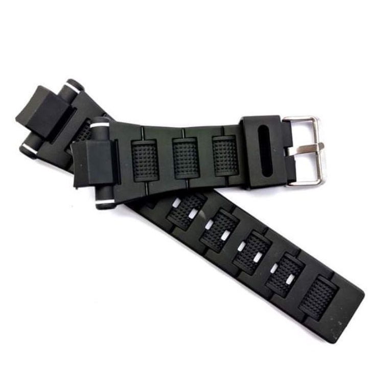 Black Rubber Watch Strap Plain Design Black and Blue for Sanda 739 ...