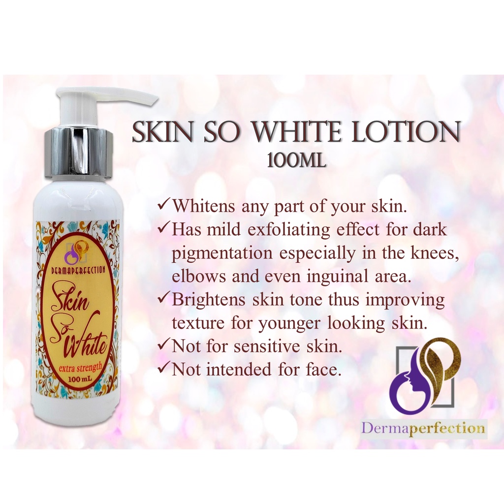 SKIN SO WHITE LOTION can be used in knees elbows inguinal and dark skin