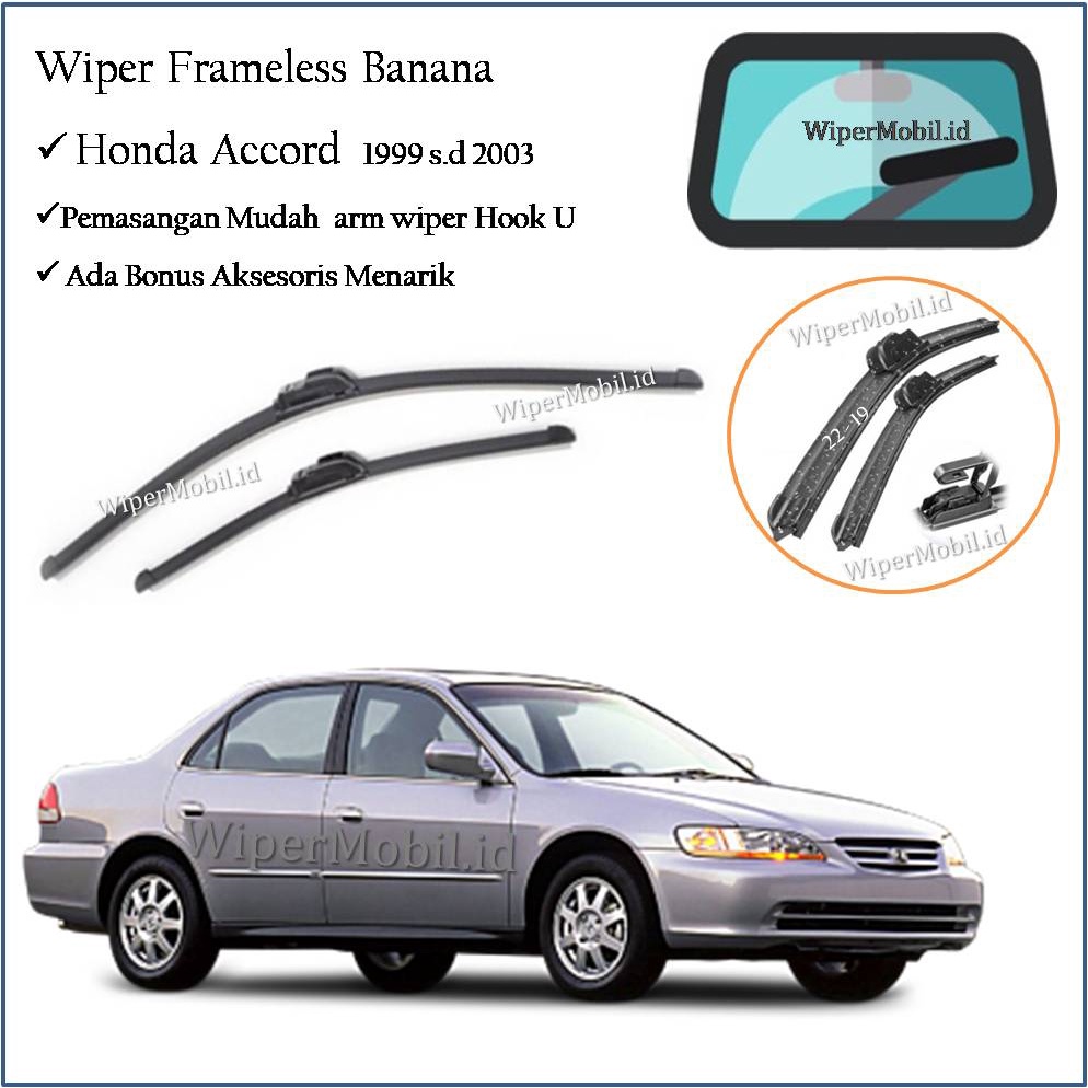 Download Frameless Windshield Wiper For Honda Accord 1999 2000 2001 2002 2003 Upjaah | Shopee Philippines