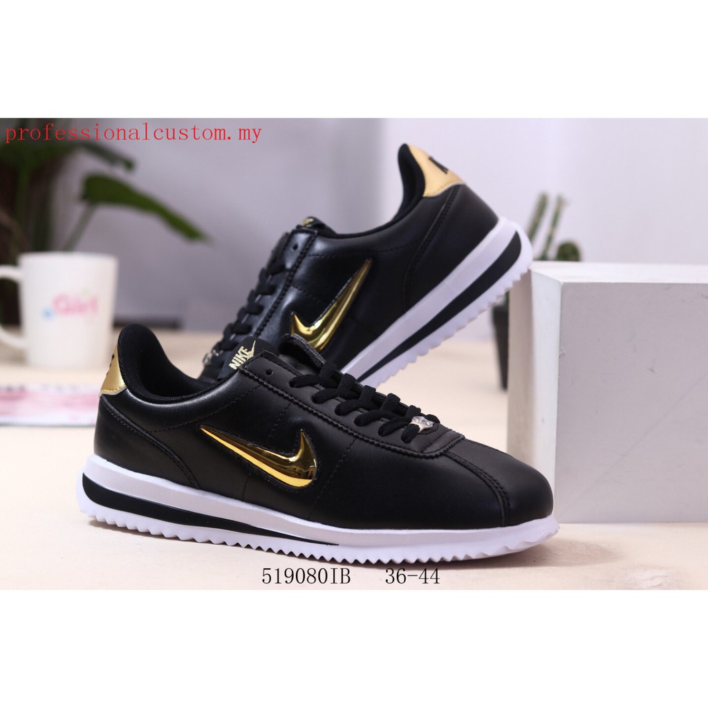 nike cortez black yellow