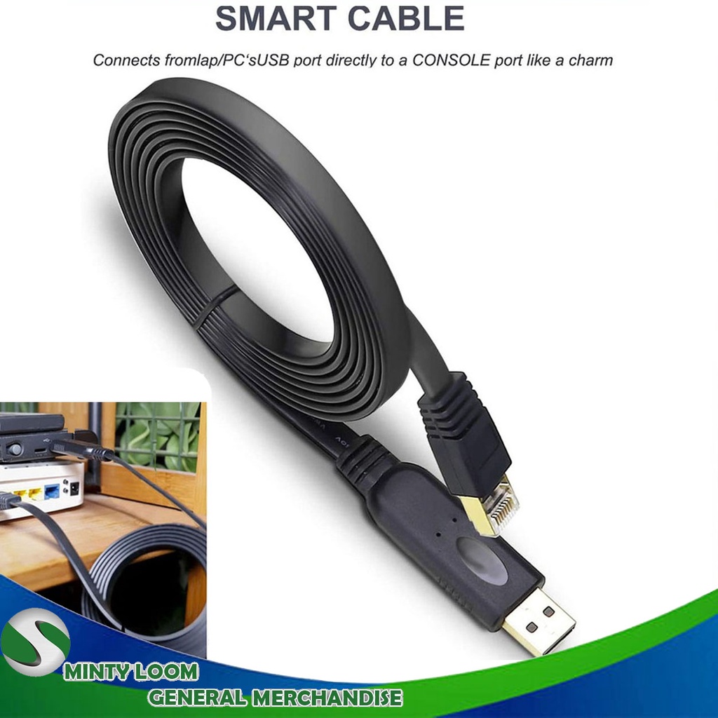 USB to RJ45 Console Cable FTDI Chip Cisco Compatible 1.8m