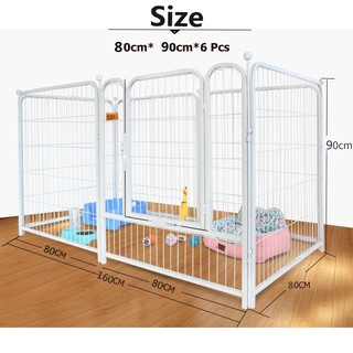 Adjustable Dog playpen, dog fence, Dog cage (80*90cm/pcs×6)(White), expandable dog fence, kennel #7