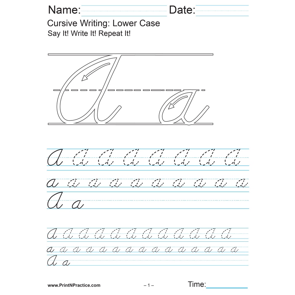 Printed Cursive Writing : Lower Case exercises A-Z | Shopee Philippines