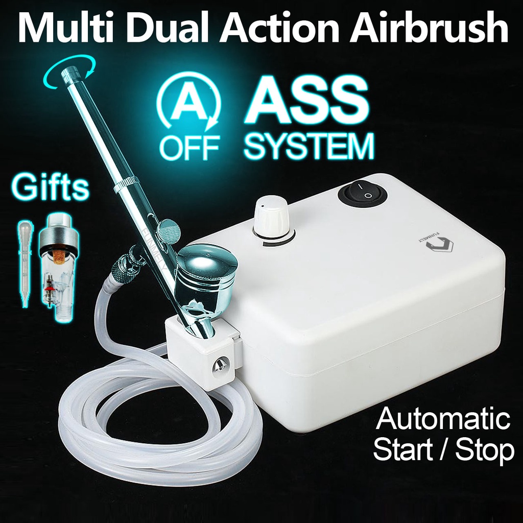 Multi-purpose Dual Action Airbrush Mini Air Compressor Set Gravity Feed Air brush /Auto stop version #3