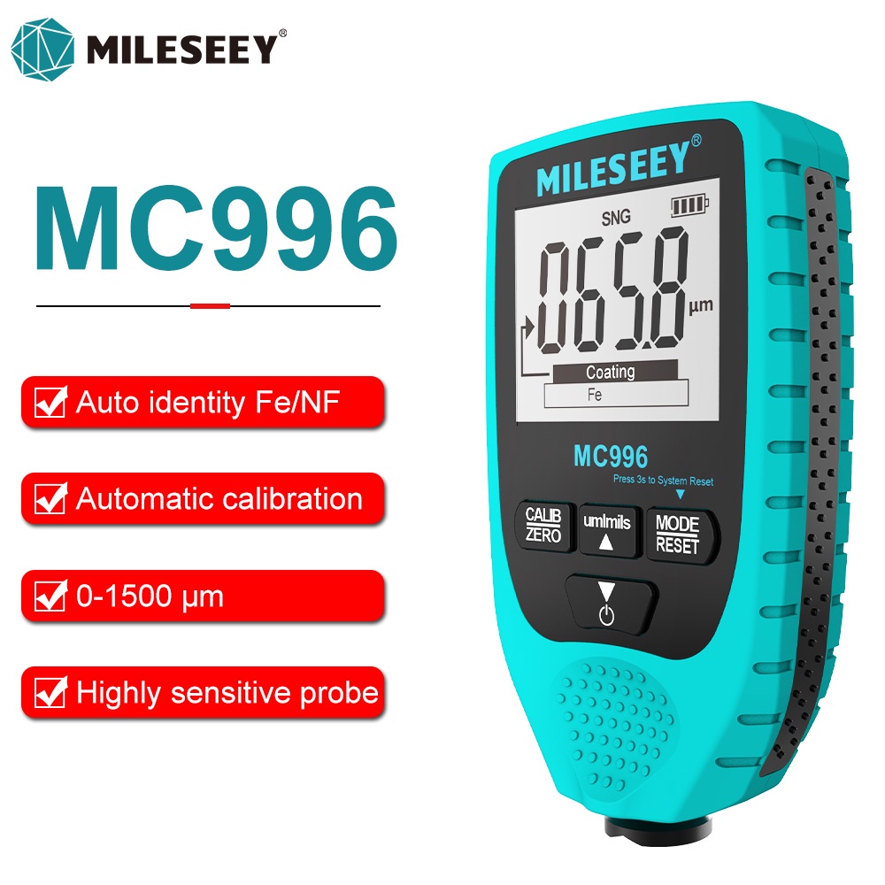 MILESEEY HighPrecision Digital Coating Thickness Gauge Car Paintwork