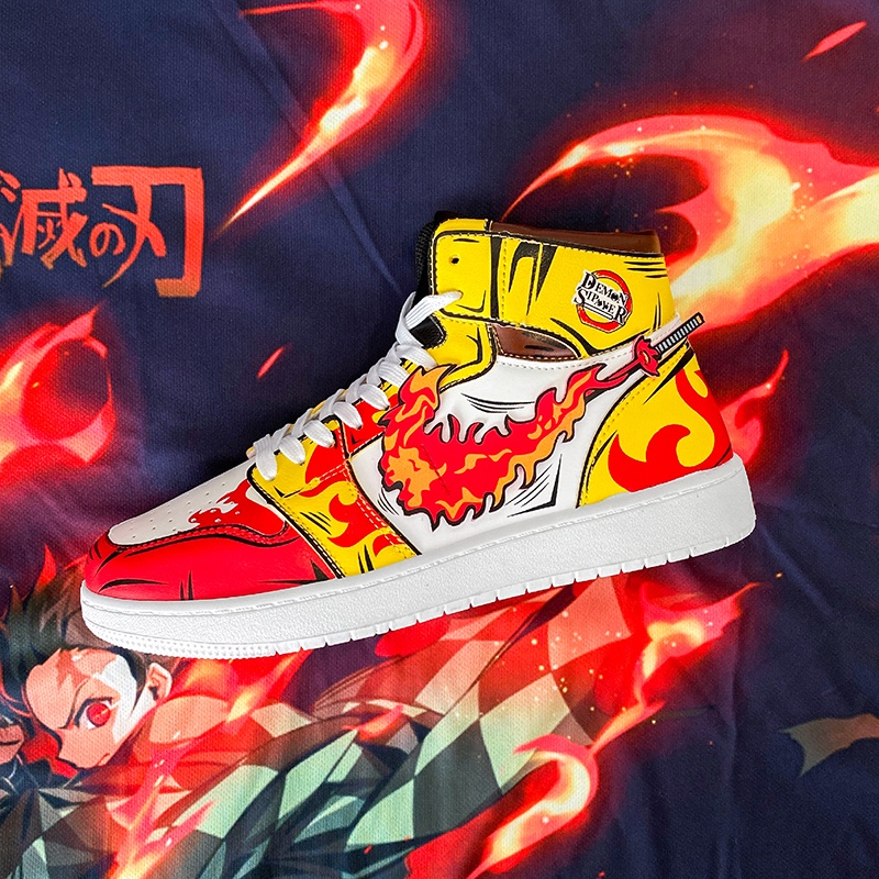 Anime Design Men Sneaker Shoes Demon Slayer Kimetsu No Yaiba Rengoku ...