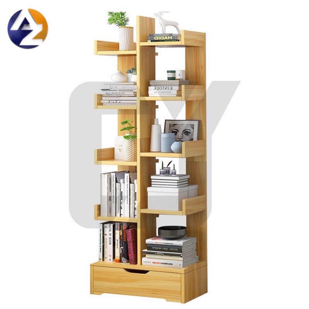 Az Cjy 09 5 Layer 1 Drawer Simple Bookcase Bookshelf Simple Modern Floor Shelf Assembly Shopee Philippines