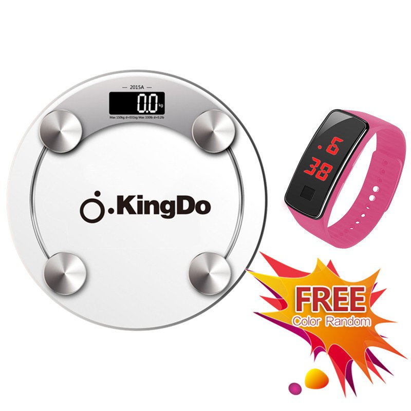 Electronic Body Weight Scale with Free L7 LED Watch(Pink) Shopee