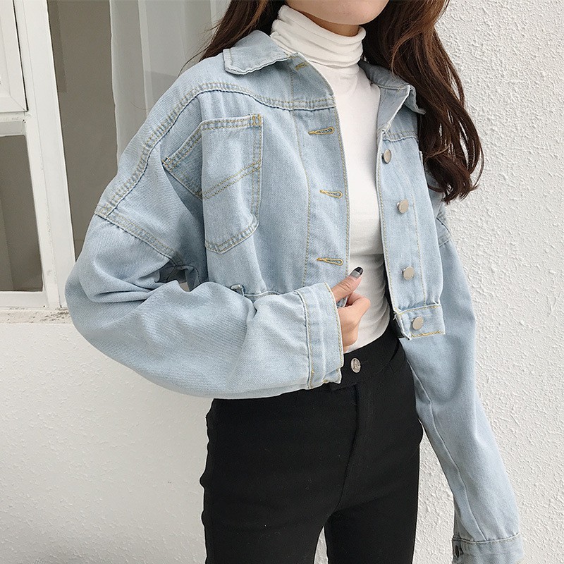 short cropped jean jacket