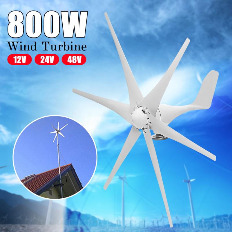 800W 6 Blades 12V/24V/48V Horizontal Wind Turbine Generator Shopee