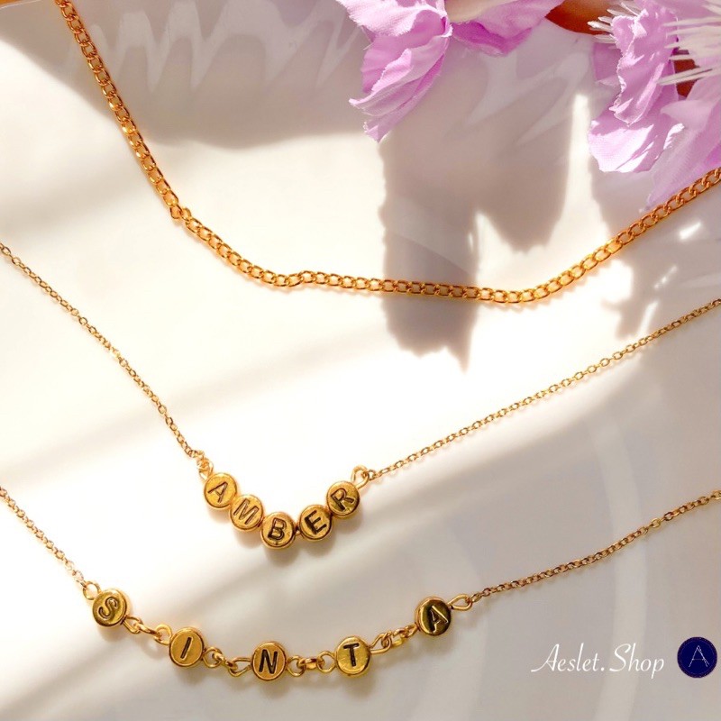 Personalized Necklace Stainless Steel Chain & Hypoallergenic Aeslet