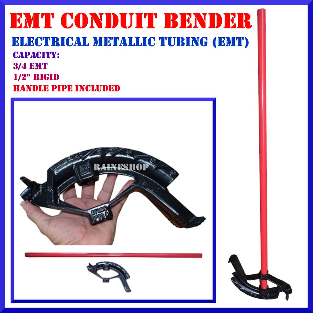 EMT Conduit Bender 3/4" EMT 1/2" Rigid Capacity With Pipe Handle Shopee Philippines