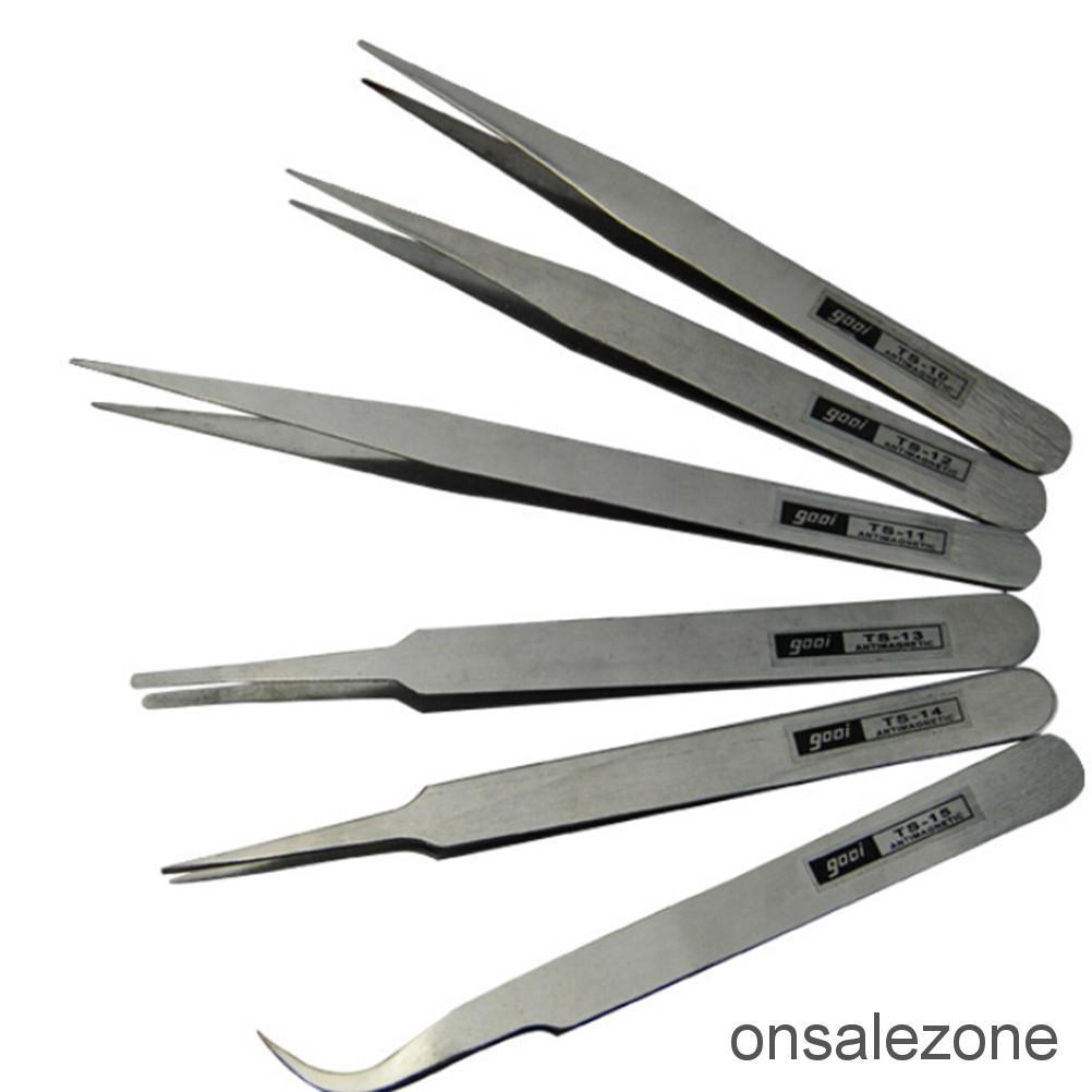 1X Stainless Steel Tweezers Forceps Fine Kit Set Tools Shopee Philippines