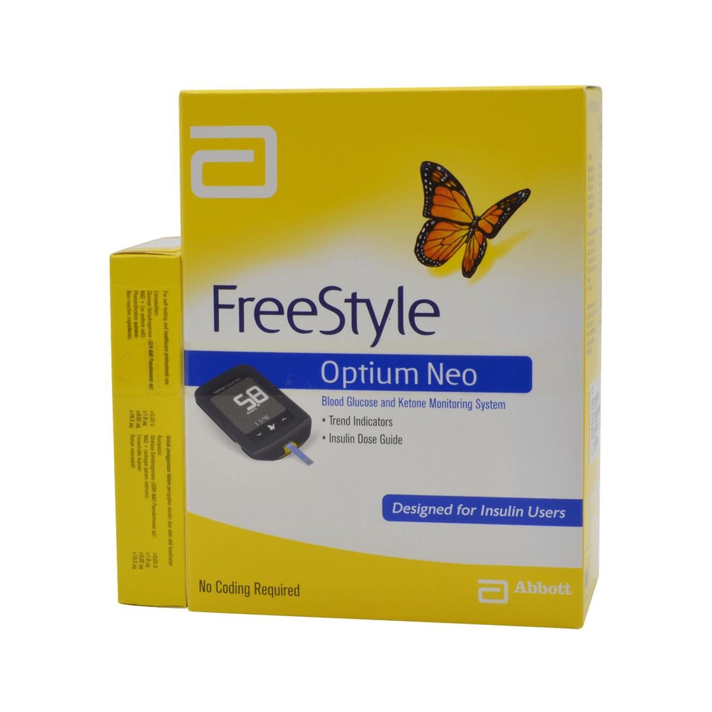 new2022Abbott Optium Neo Freestyle Blood Glucose Test Kit + 50's Test