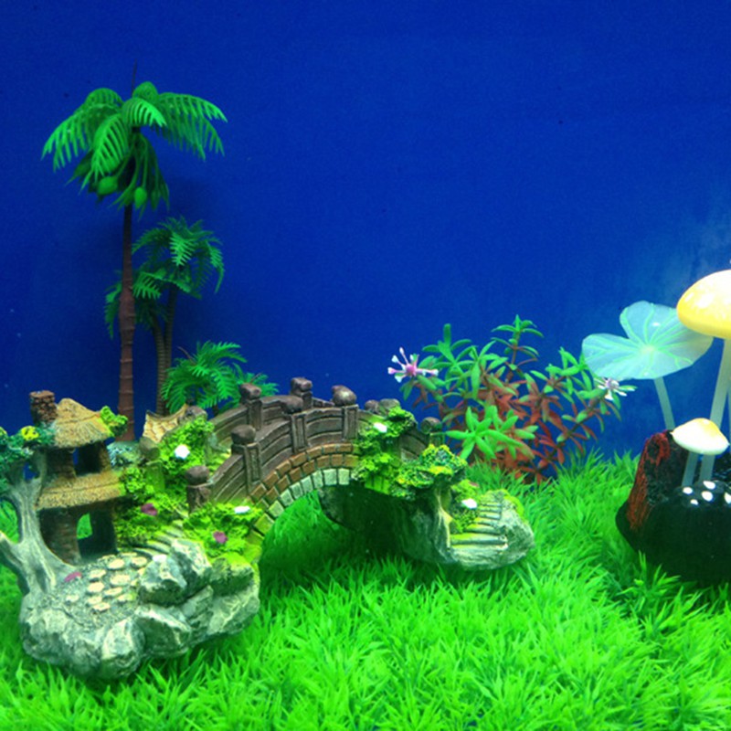 Fake Aquarium Decoration Fish Tank Bridge Landscape Ornament