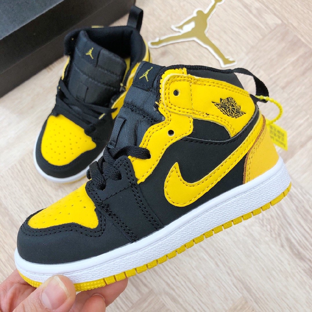 black and yellow jordan 1 kids