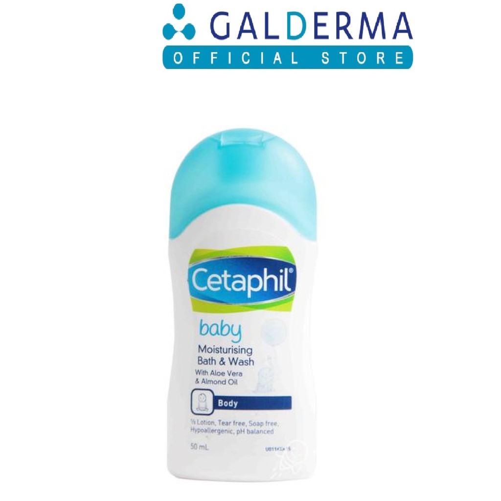 Cetaphil Baby Moisturising Bath & Wash Aloe & Almond Oil 50ml Shopee