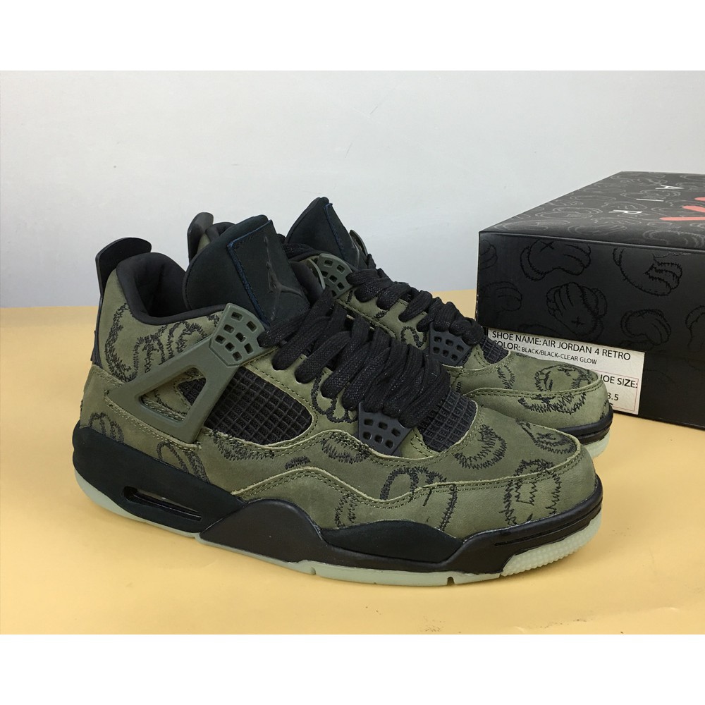 green jordan 4 kaws