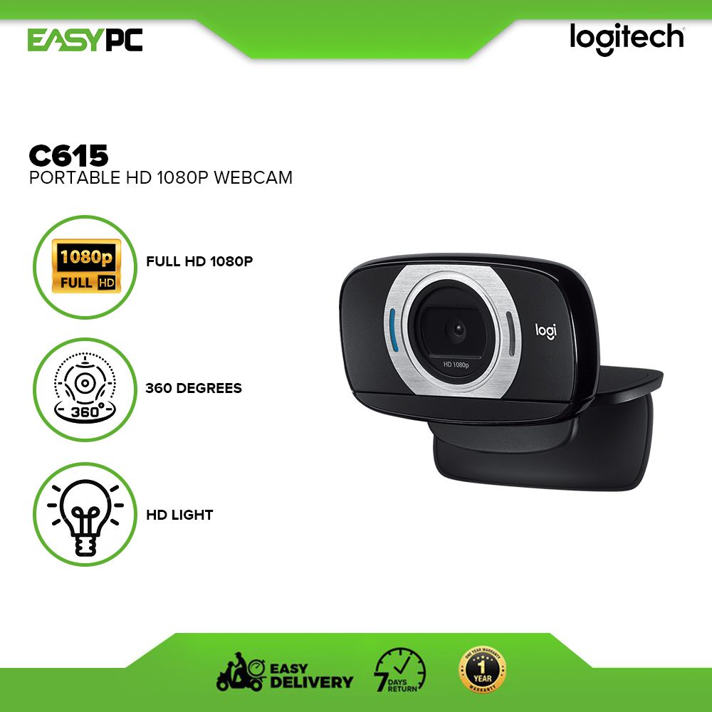 Logitech C615 HD cam, Laptop cam C615 with FoldandGo Design